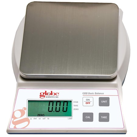Globe Scientific Balance, Toploading, Basic, Portable, 3000g X 0.1g, Ext Calibration, 100-240V, 50-60Hz GBB-3001-CT